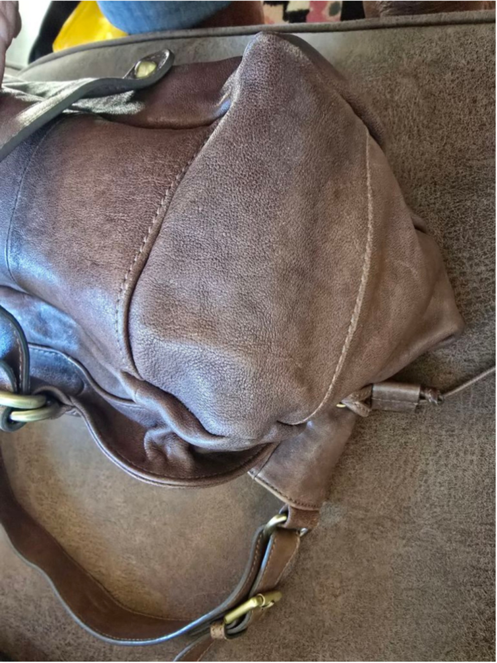 Women's Sorial Brown Leather Shoulder Bag One Size - Picture 4 of 9